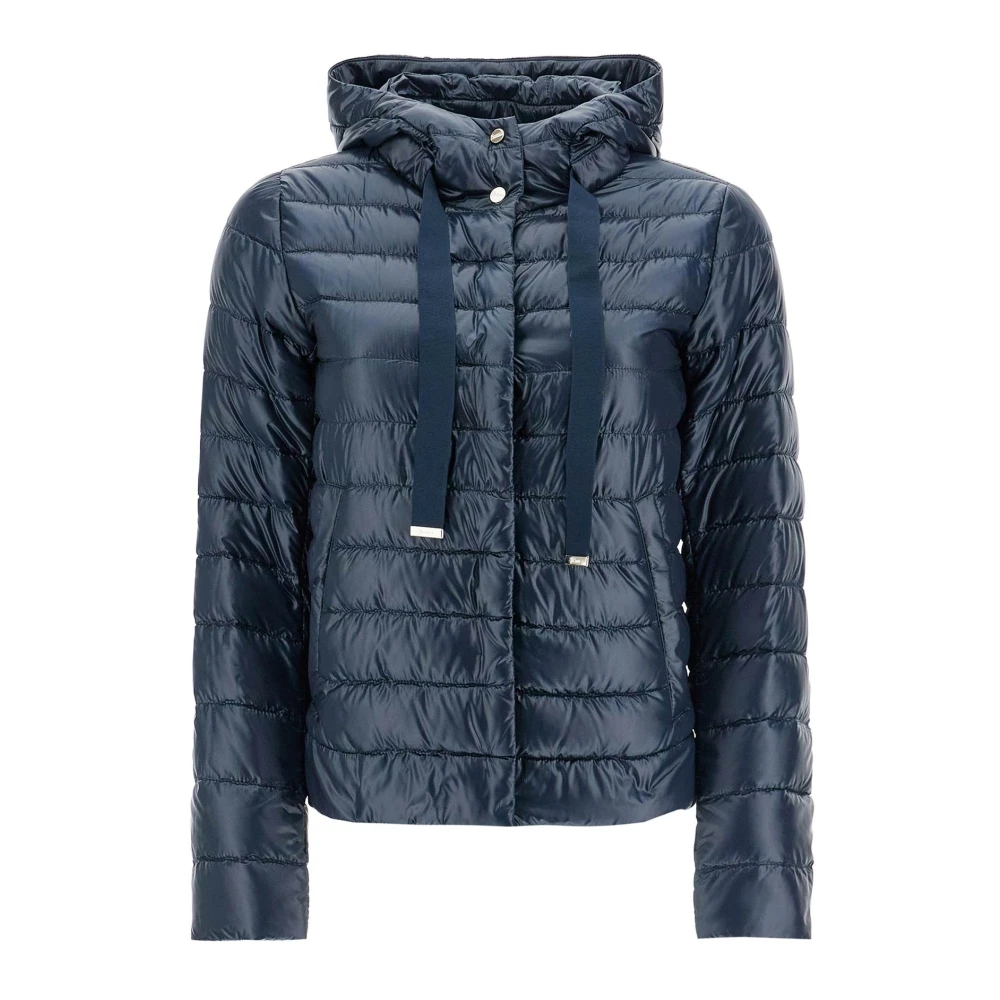 Herno Cropped donsjack met capuchon Blue Dames