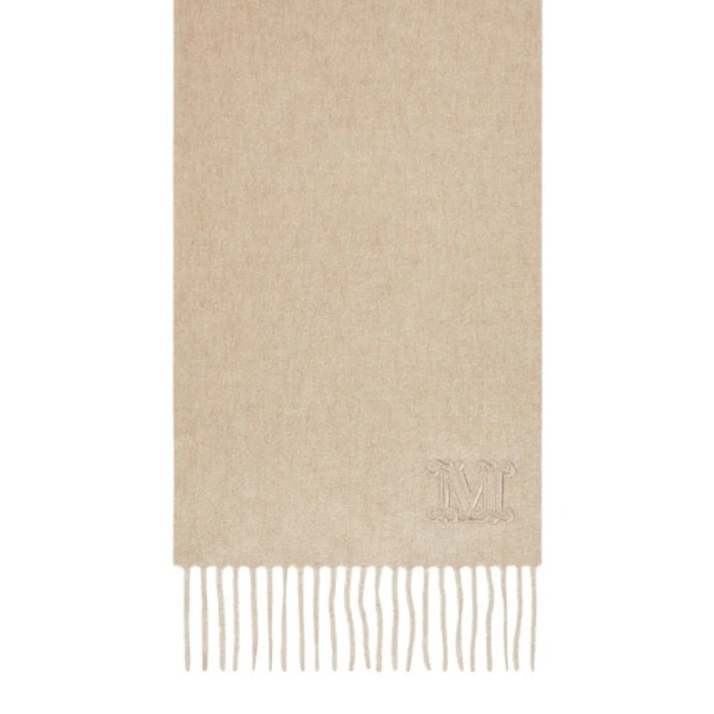 Max Mara , Winter Scarves, Female, Beige, One Size, Cashmere Stole With M Monogram