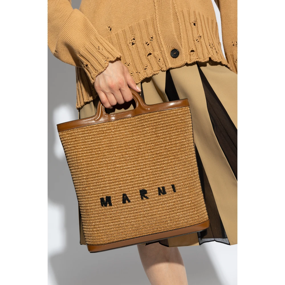 Marni Tropicalia shopper tas Brown Dames