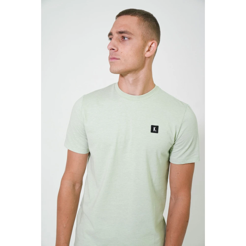 Kultivate Lofi Regular Fit T-shirt met K. Logo Patch Green Heren