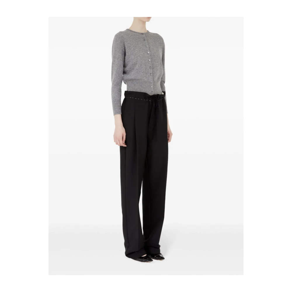 Maison Margiela Zwarte broek met gestikte taille Black Dames