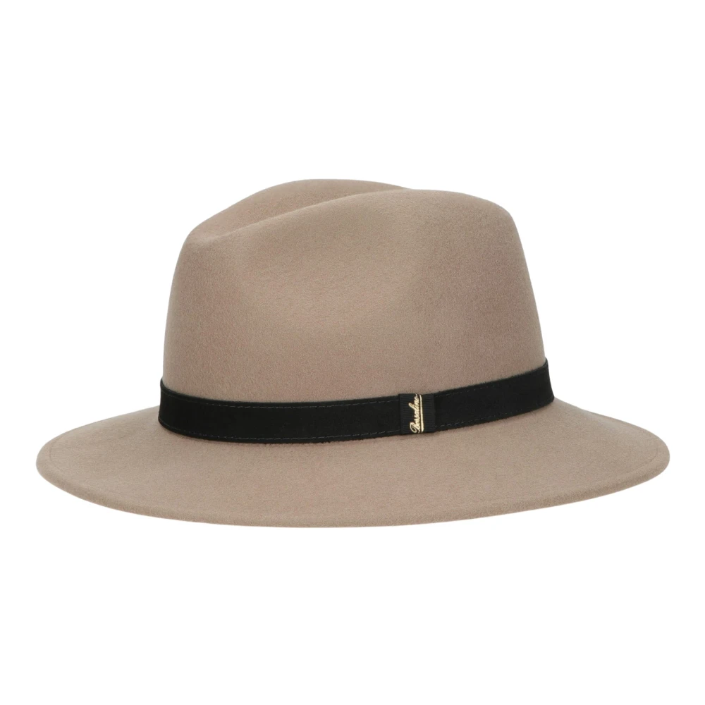Borsalino Pletvrije vilten hoed met fleece oorflappen Brown Heren