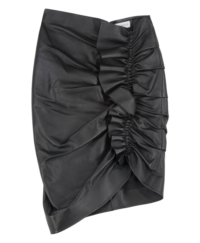 jupe-en-cuir-froncee