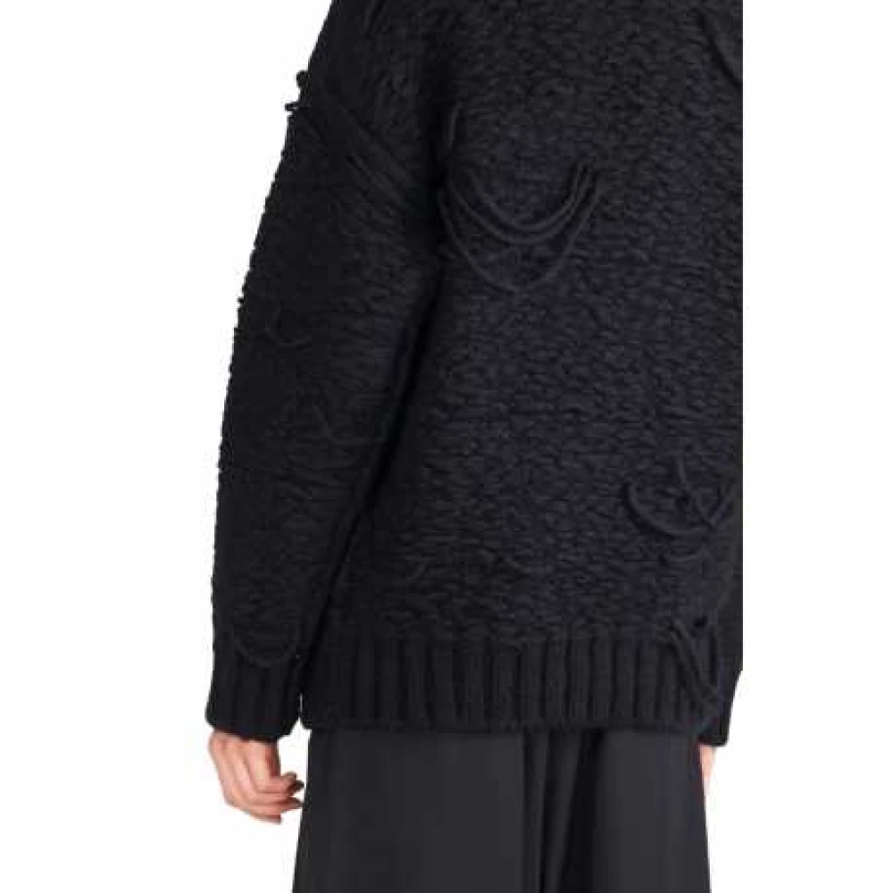 Isabel Benenato Dikke Zwarte Alpaca Trui Mannen Black Heren