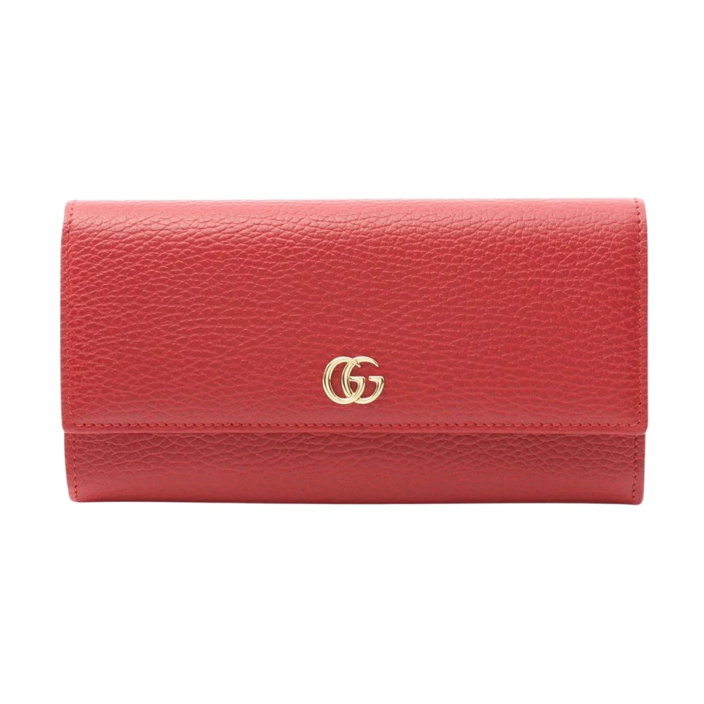 Gucci Vintage Women's Red Pre-Owned Gg Marmont Continental Wallet
