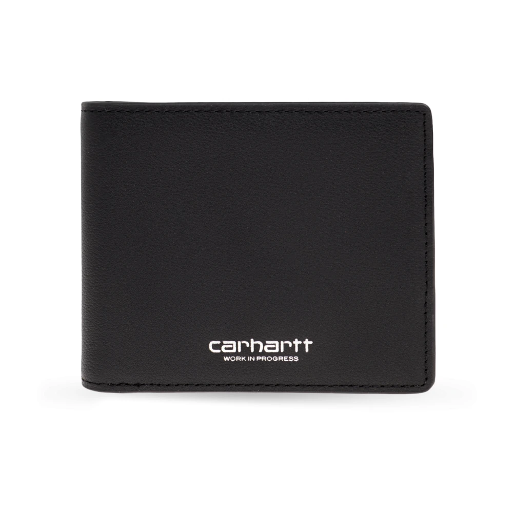 Carhartt Wip Men's Black Leather Wallet With Logo