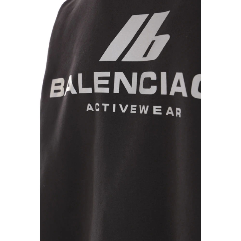 Balenciaga Zwarte Loose-Fit Sweater met Reflecterend Logo Black Dames