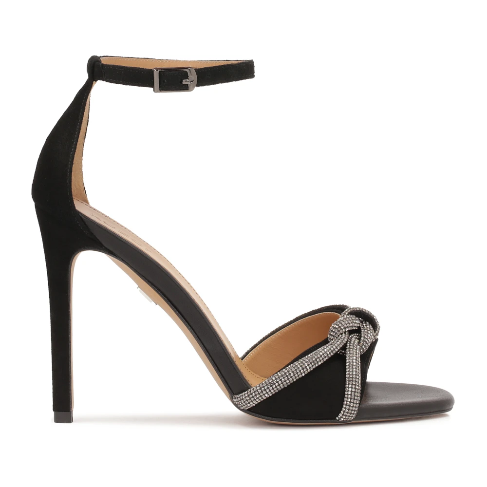 Kazar Vrouw Zwart Schoenen Dames, 39 Eu, Suède, E Suède Sandalen Met Glanzende Bandjes