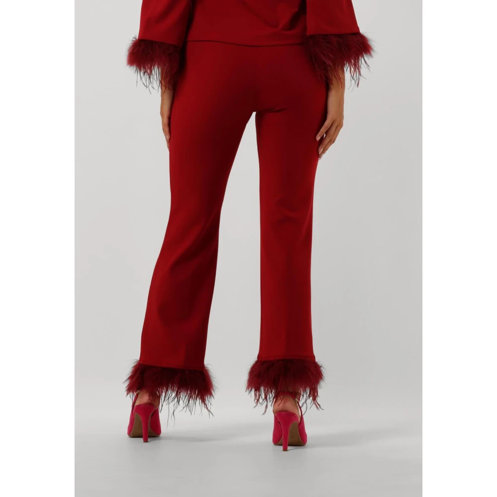 Ana Alcazar Rode Elegante Broek met Veren Red Dames
