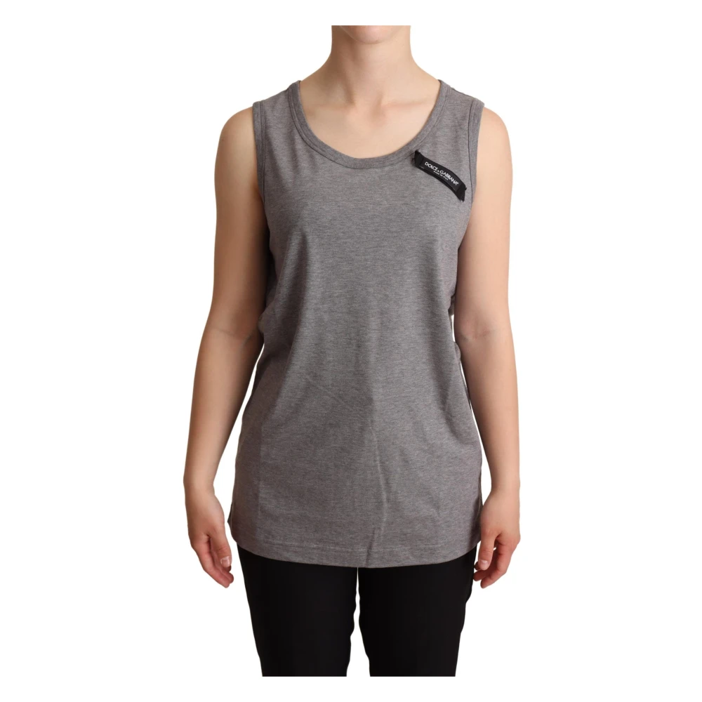 Dolce & Gabbana Women's Gray Sleeveless Round Neck Tank Top