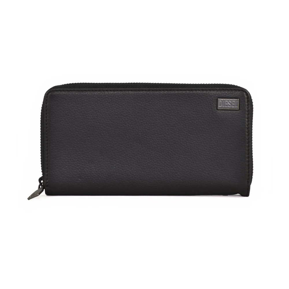 Diesel Leren Portemonnee Black Heren