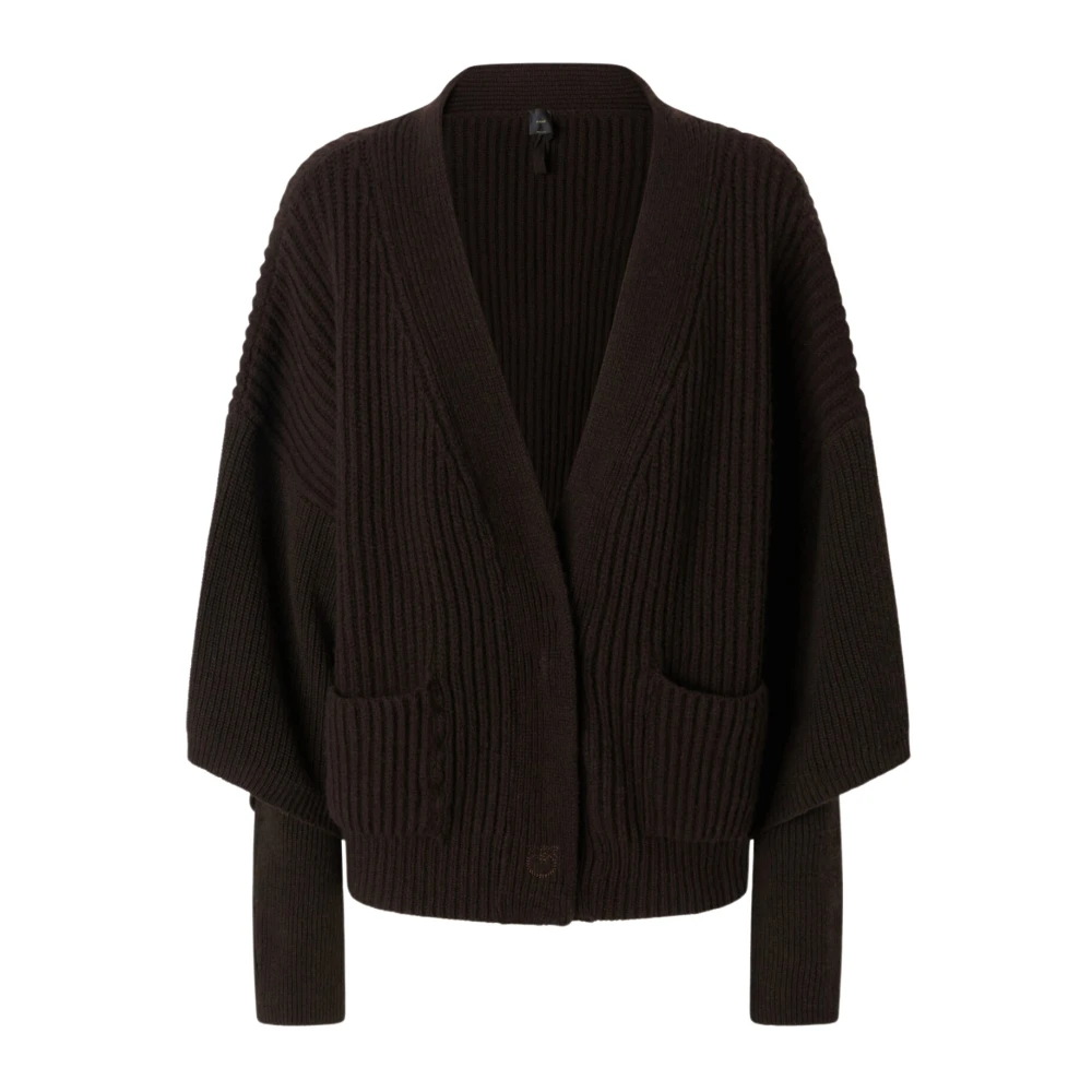 Pinko Geometrische Lijn Wol Kasjmier Vest Brown Dames