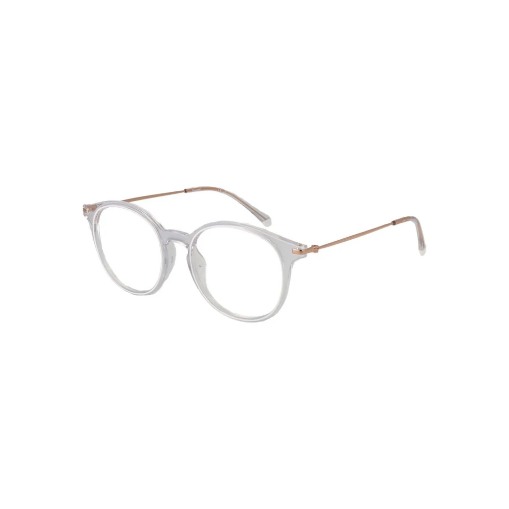 Polaroid Unisex White Glasses, One Size, Panto Optical Frames With Demo Lenses