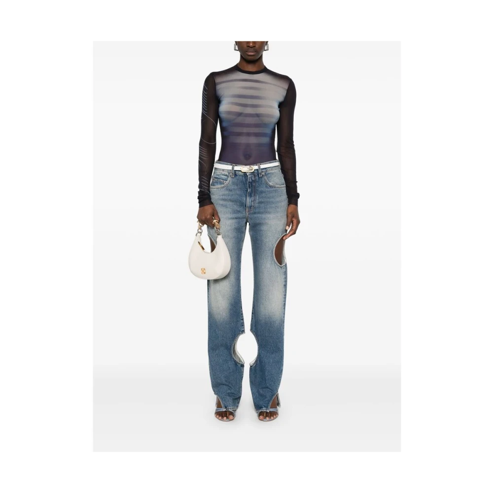 Off White Lichtblauwe Cut-Out Jeans Blue Dames