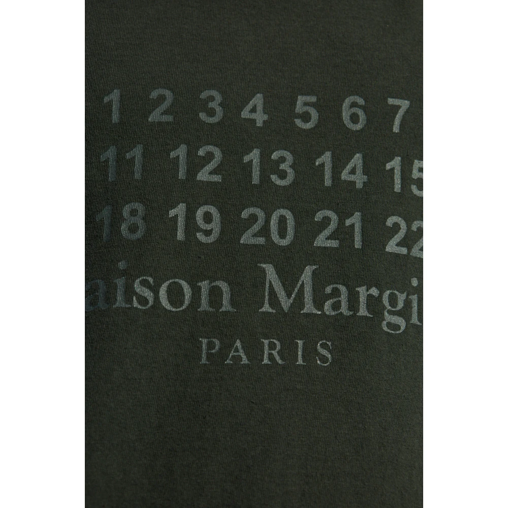 Maison Margiela T-shirt met bedrukt logo Black Heren