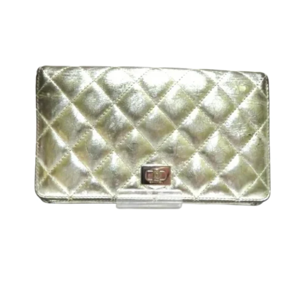 Chanel Vintage Pre-owned Leather wallets Gray Dames