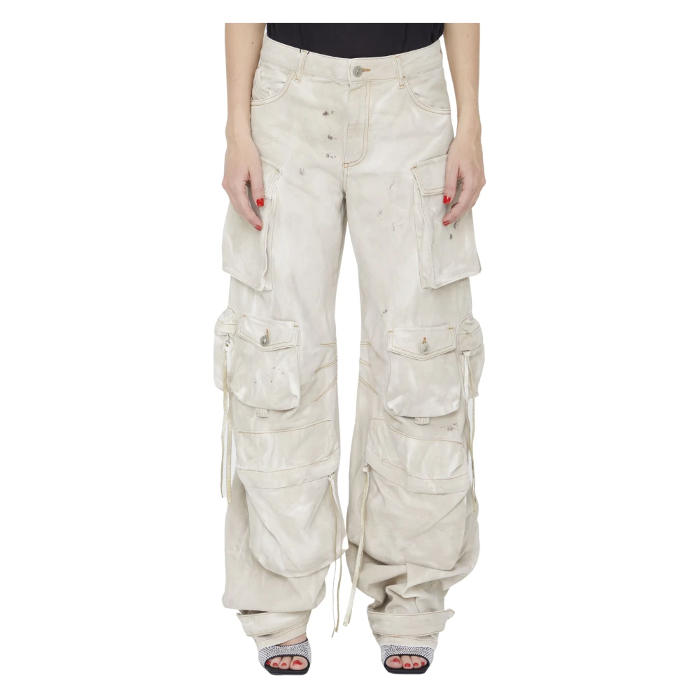 The Attico Beige Cargo Jeans Fern Aw23 White Dames