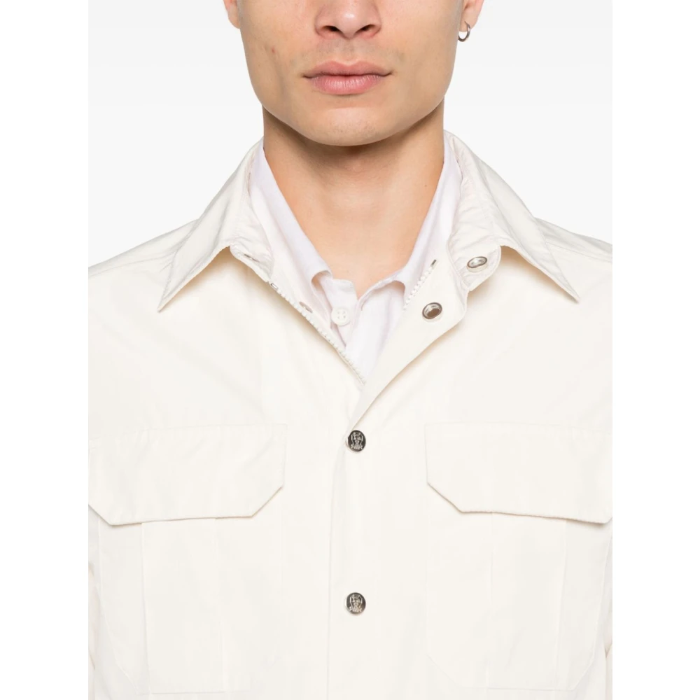 BRUNELLO CUCINELLI Beige Technische Overhemdjasje Beige Heren