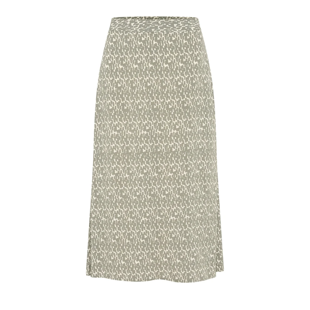 Part Two Women's Green Midi Skirts, 2XL, Graphic Print Skirt