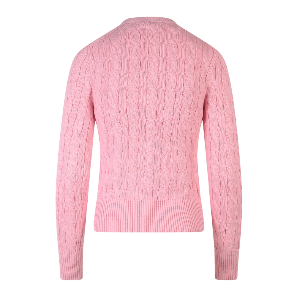 Polo Ralph Lauren Geborduurde Katoenen Cardigan Pink Dames