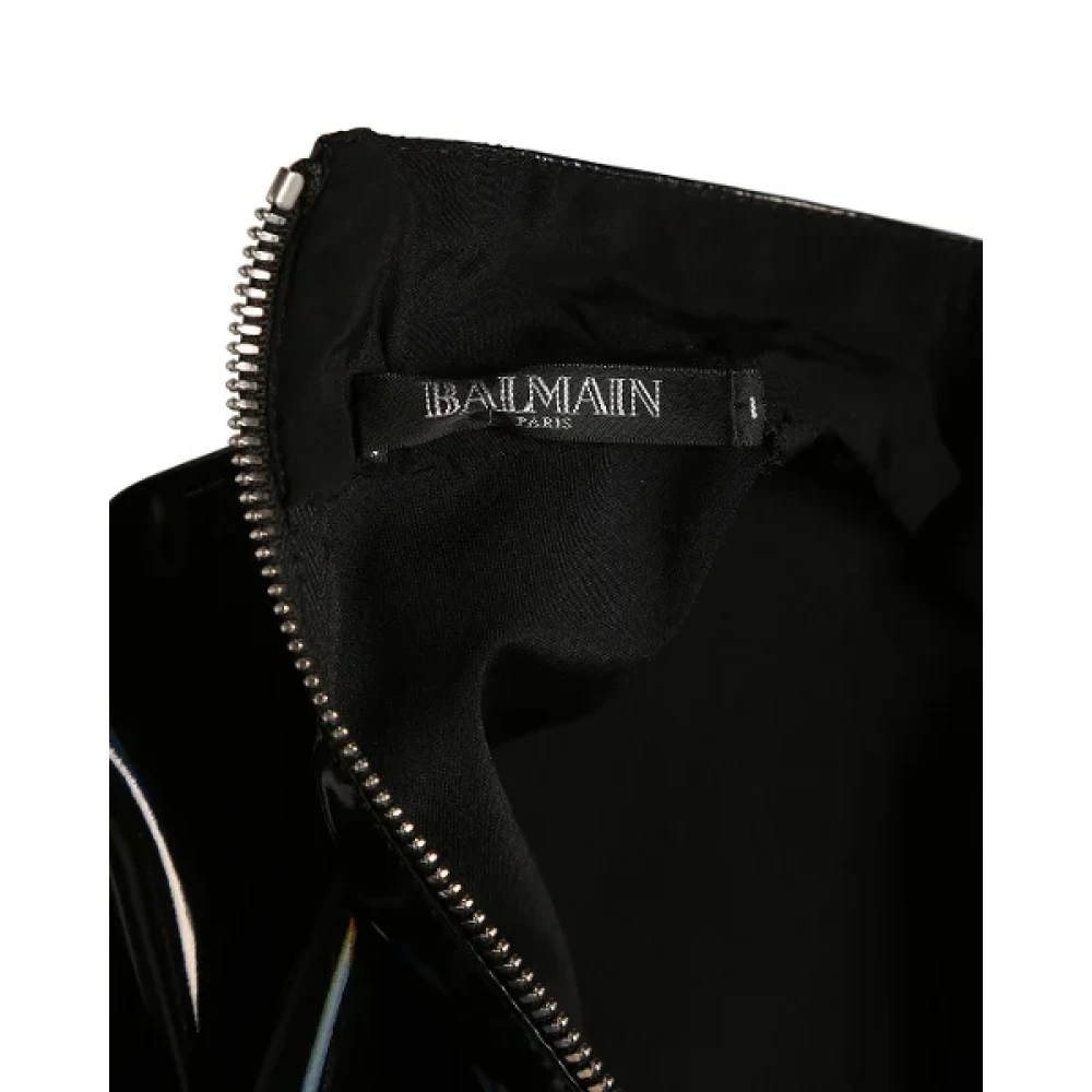 Balmain Zwart Hologram Turtleneck Bodysuit Black Dames