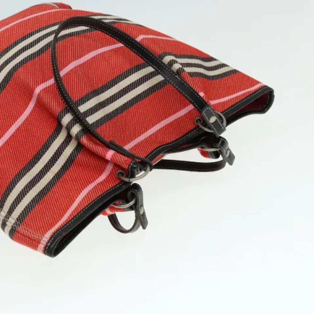 Burberry Vintage Pre-owned Canvas totes Red Dames