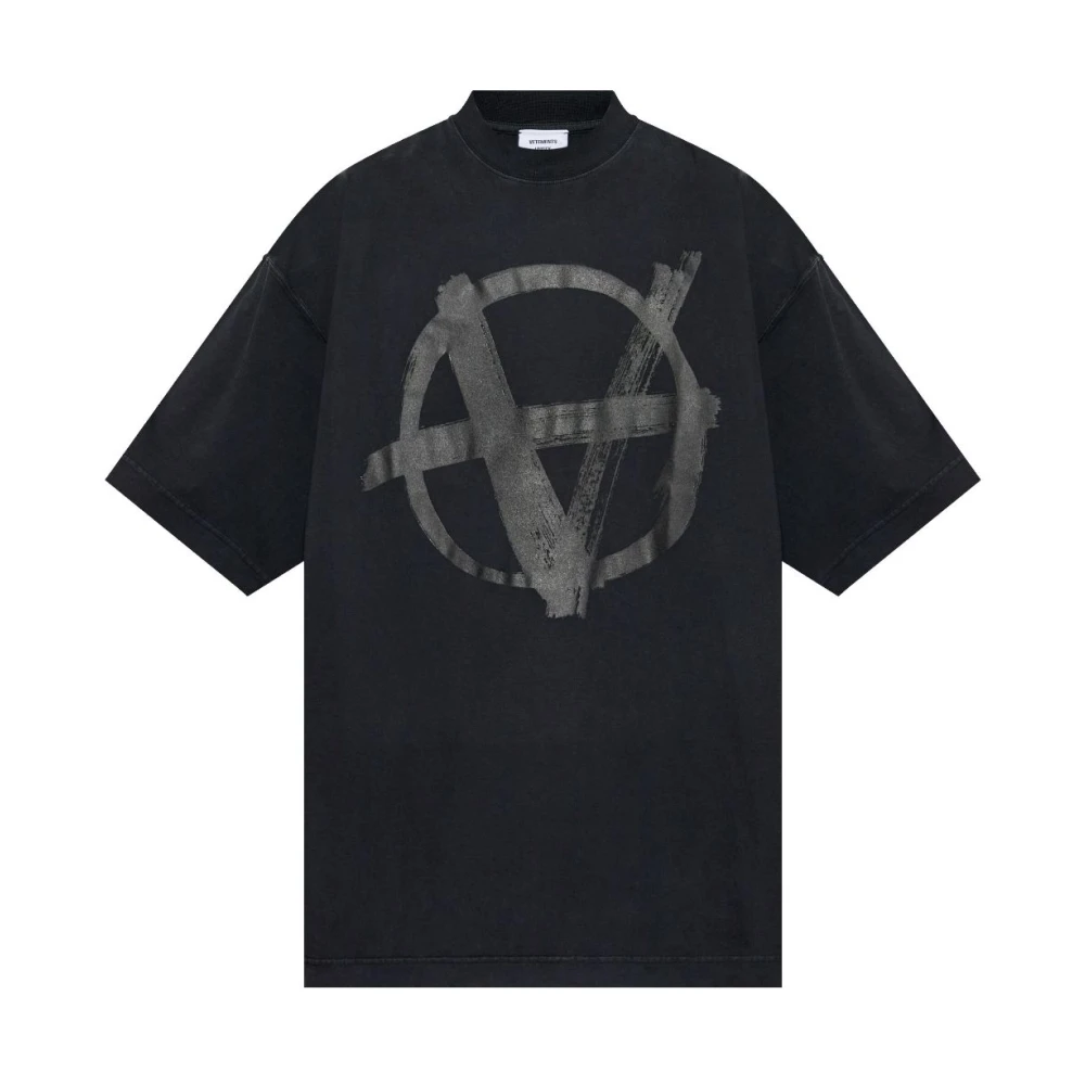Vetements Zwart Crew Neck Korte Mouwen Black Heren