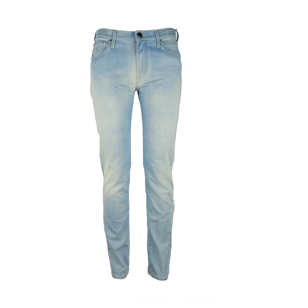 Jacob Cohën Blå Viskos Jeans & Byxa, Tillverkad i Italien Blue, Dam