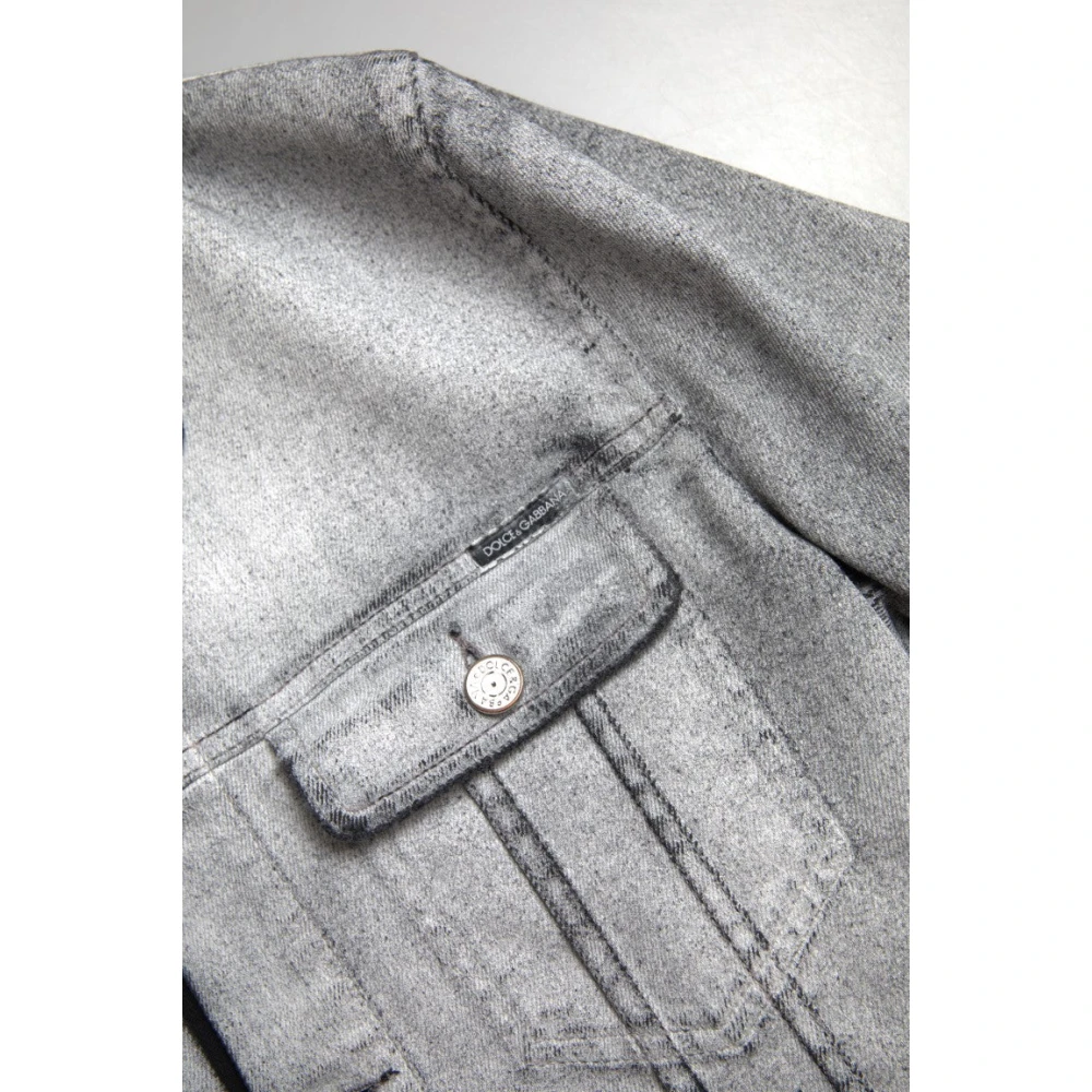 Dolce & Gabbana Elegante grijze denimjack Gray Heren
