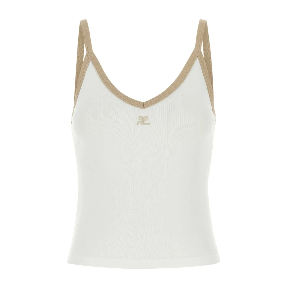 Courrèges Witte katoenen tanktop White Dames