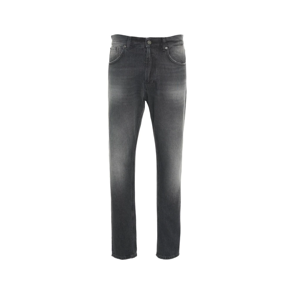 Dondup Italiaanse Jeans met Logo Applicatie Gray Heren