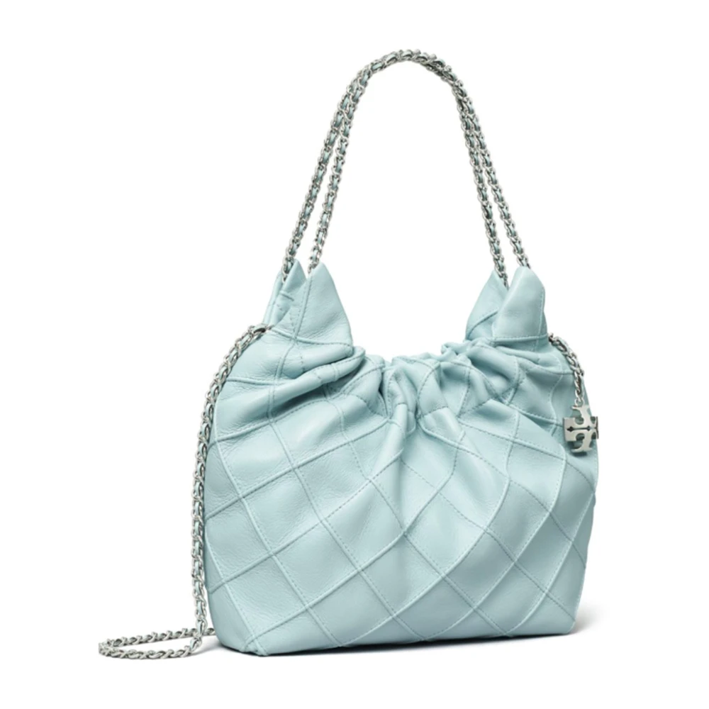 TORY BURCH Heldere Blauwe Nappa Leren Schoudertas Blue Dames