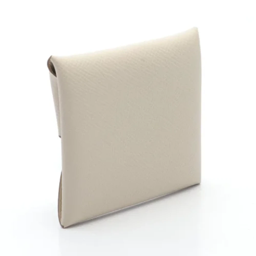 Hermès Vintage Pre-owned Leather wallets Beige Dames