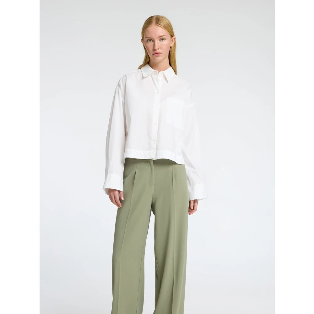 Selected Femme Cropped Boxy Shirt White Dames