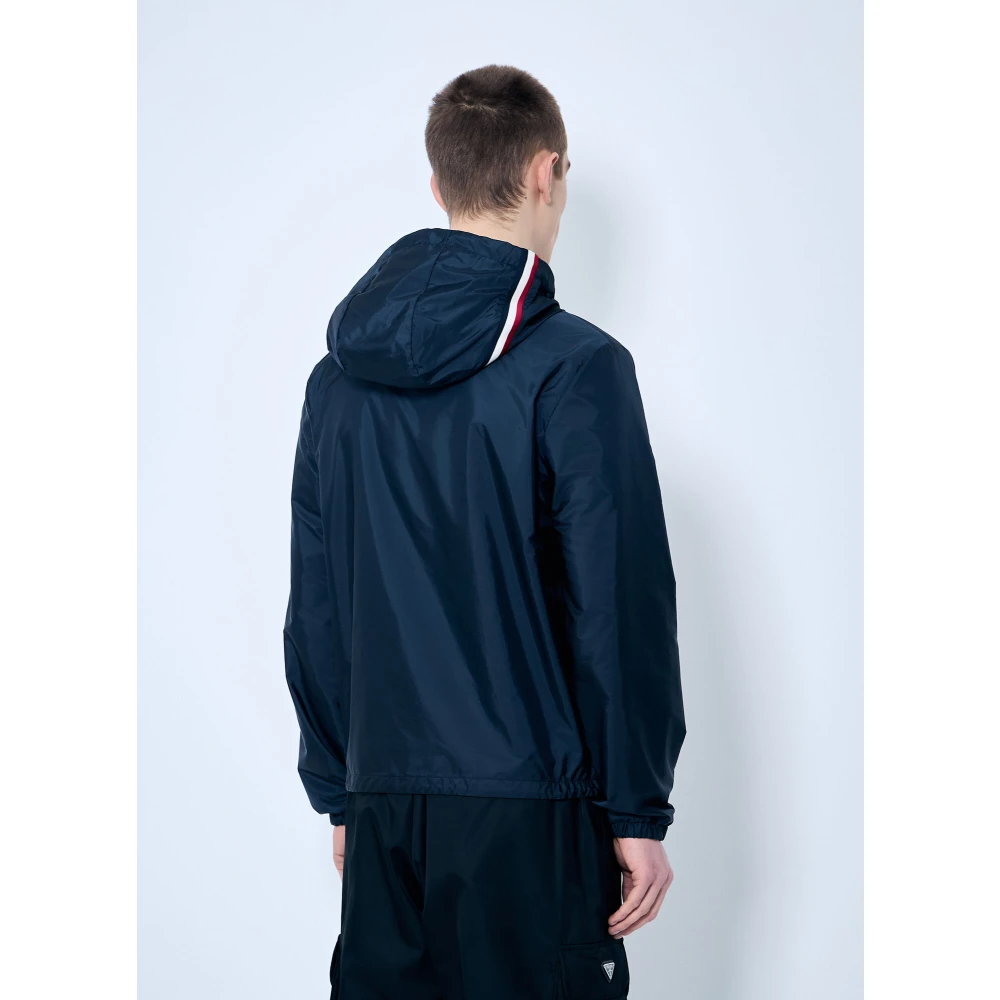Moncler Lichtgewicht Hoodie met kenmerkende afwerking Blue Heren