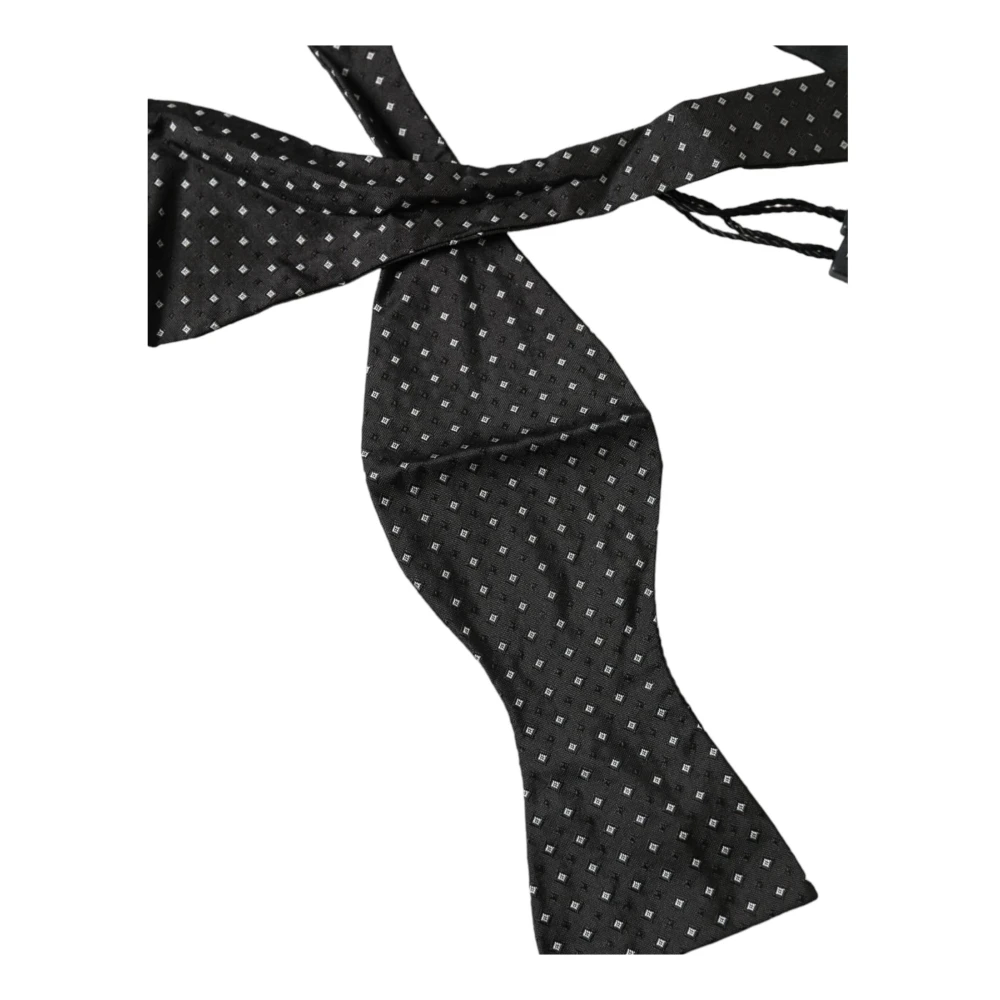 Dolce & Gabbana Zwarte polka dot zijden stropdas Black Heren