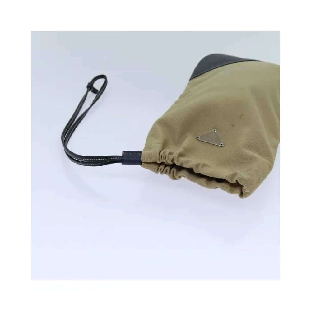 Prada Vintage Pre-owned Cotton prada-bags Beige Dames