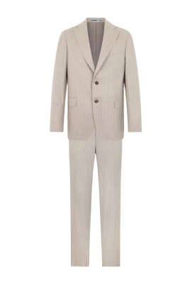 Pinstripat kostym av ren ull