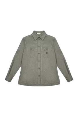 Melange Wool Mat Shirt