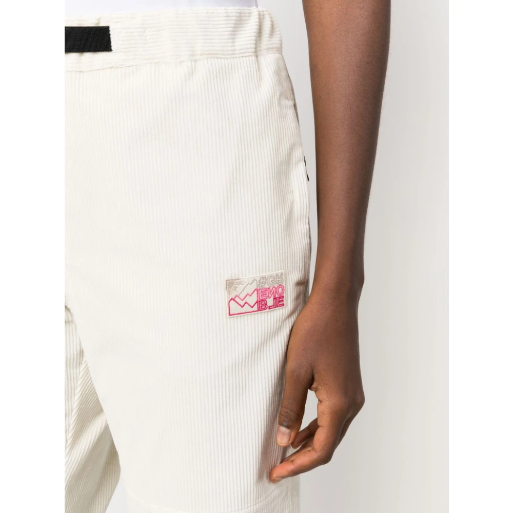 Moncler Stretch Corduroy Broek met Elastische Tailleband White Dames