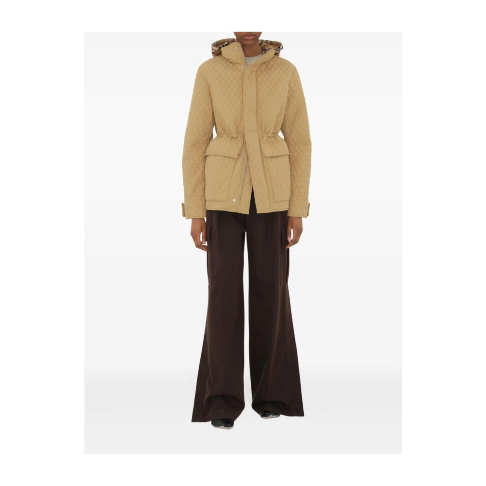 Burberry Vintage Check Gewatteerde Jas Beige Dames