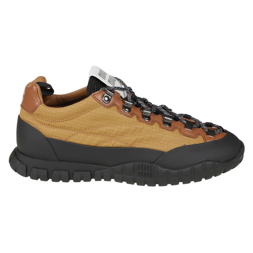 Miu Miu , Outdoor Shoes, Female, Brown, 5 1/2 Uk, Allacciate Trainers