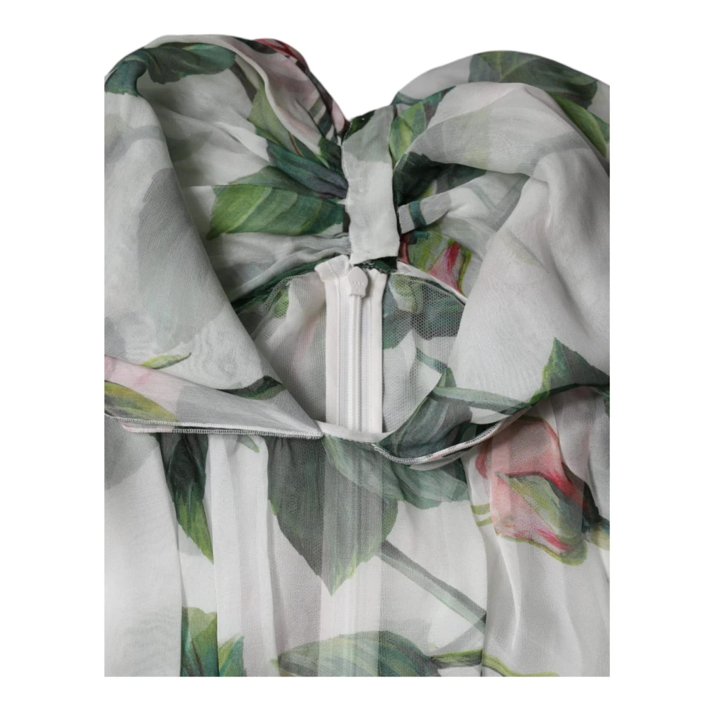 Dolce & Gabbana Bloemenprint Zijden Maxi Jurk met Ritssluiting Multicolor Dames