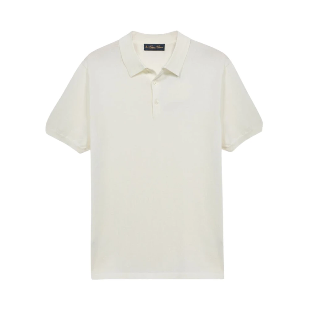Brooks Brothers Men's White Polo Shirts, 2XL, Mercerized Cotton Knit Polo