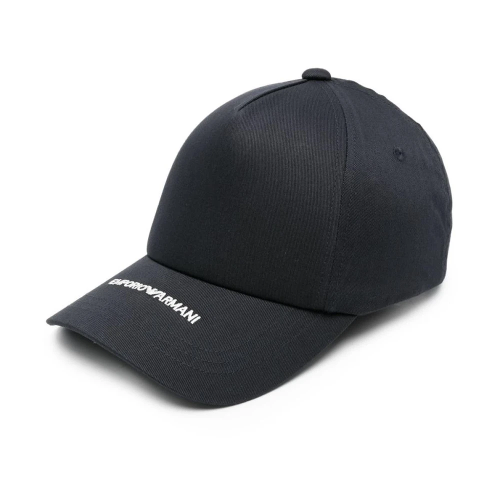 Emporio Armani Uomo Blu Cappellino Da Baseball Con Logo Ricamato