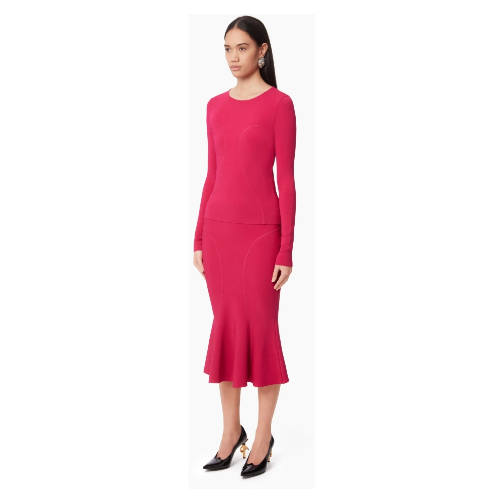 Nina Ricci Roze Aansluitende Lange Mouw Top Pink Dames