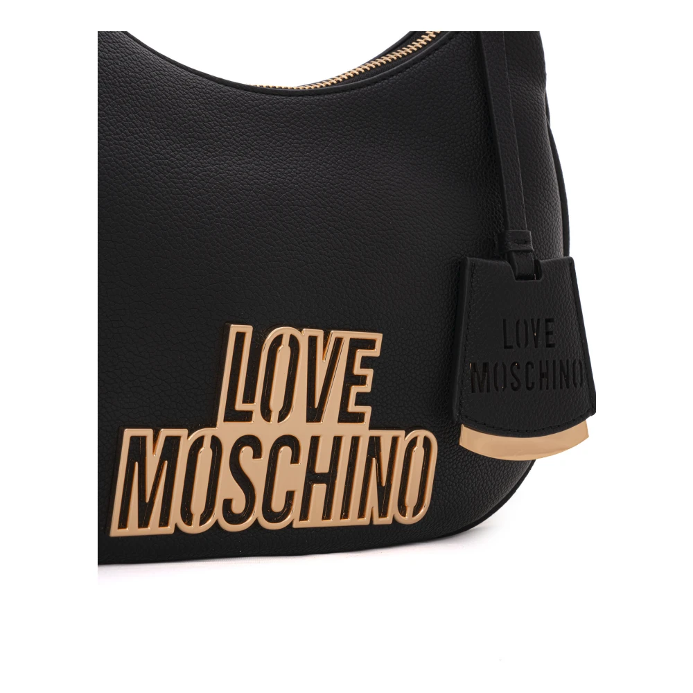 Love Moschino Halvemaanvormige tas met rits Black Dames