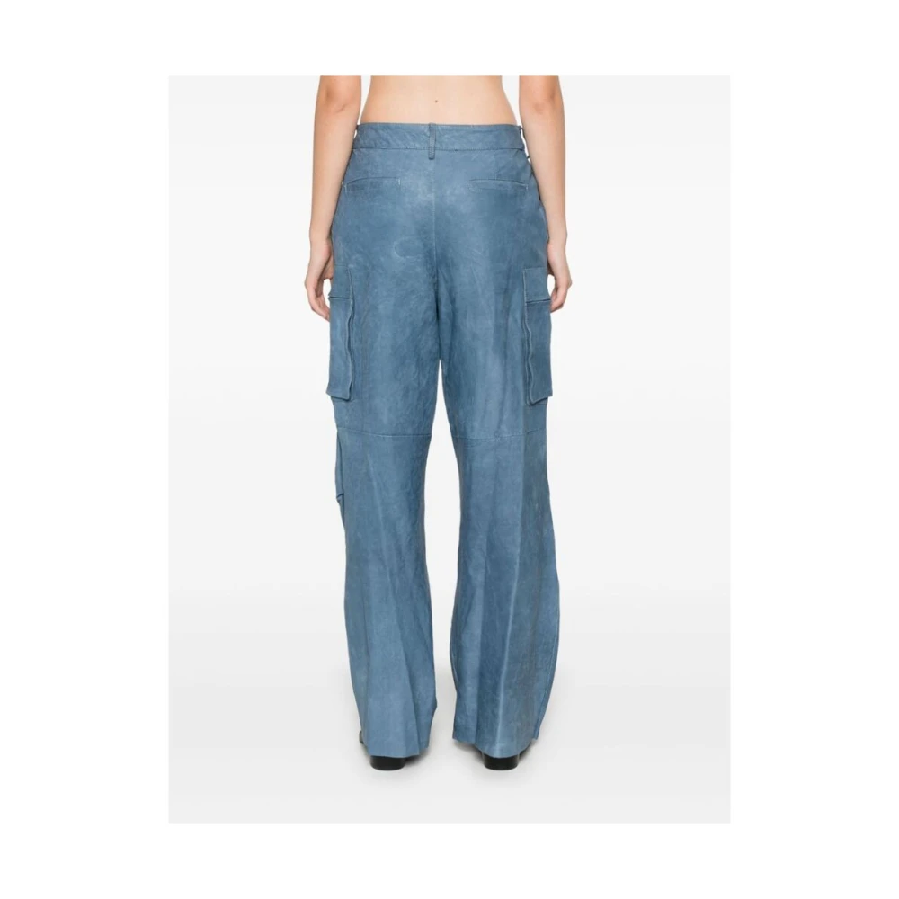 Salvatore Santoro Gestructureerde Cargo Broek Staalblauw Blue Dames