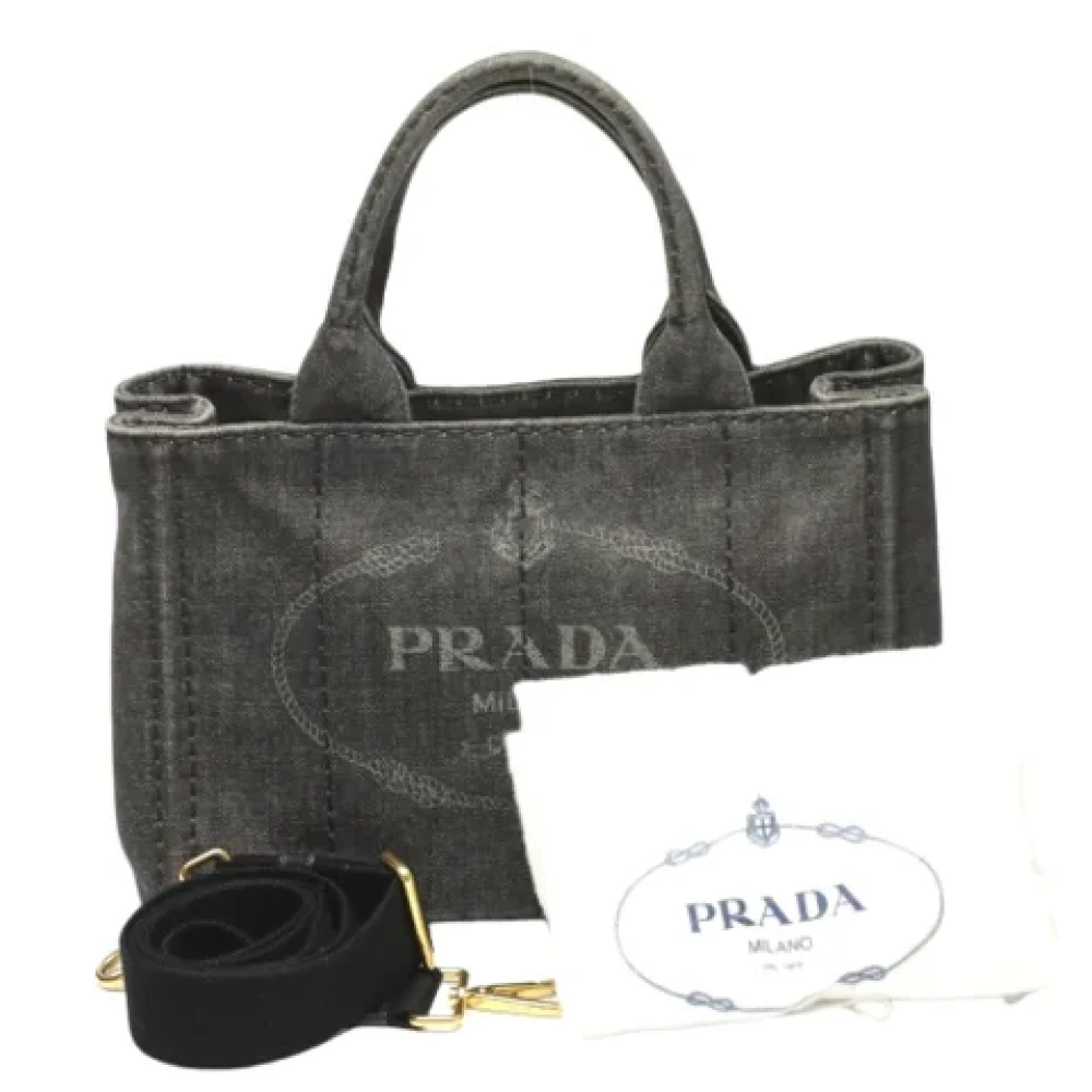 Prada Vintage Pre-owned Denim totes Black Dames