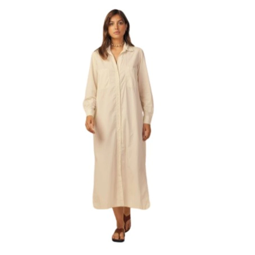 Diega Beige Katoenen Jurk Beige Dames